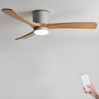 Nordic Wood Blade Ceiling Fan Light