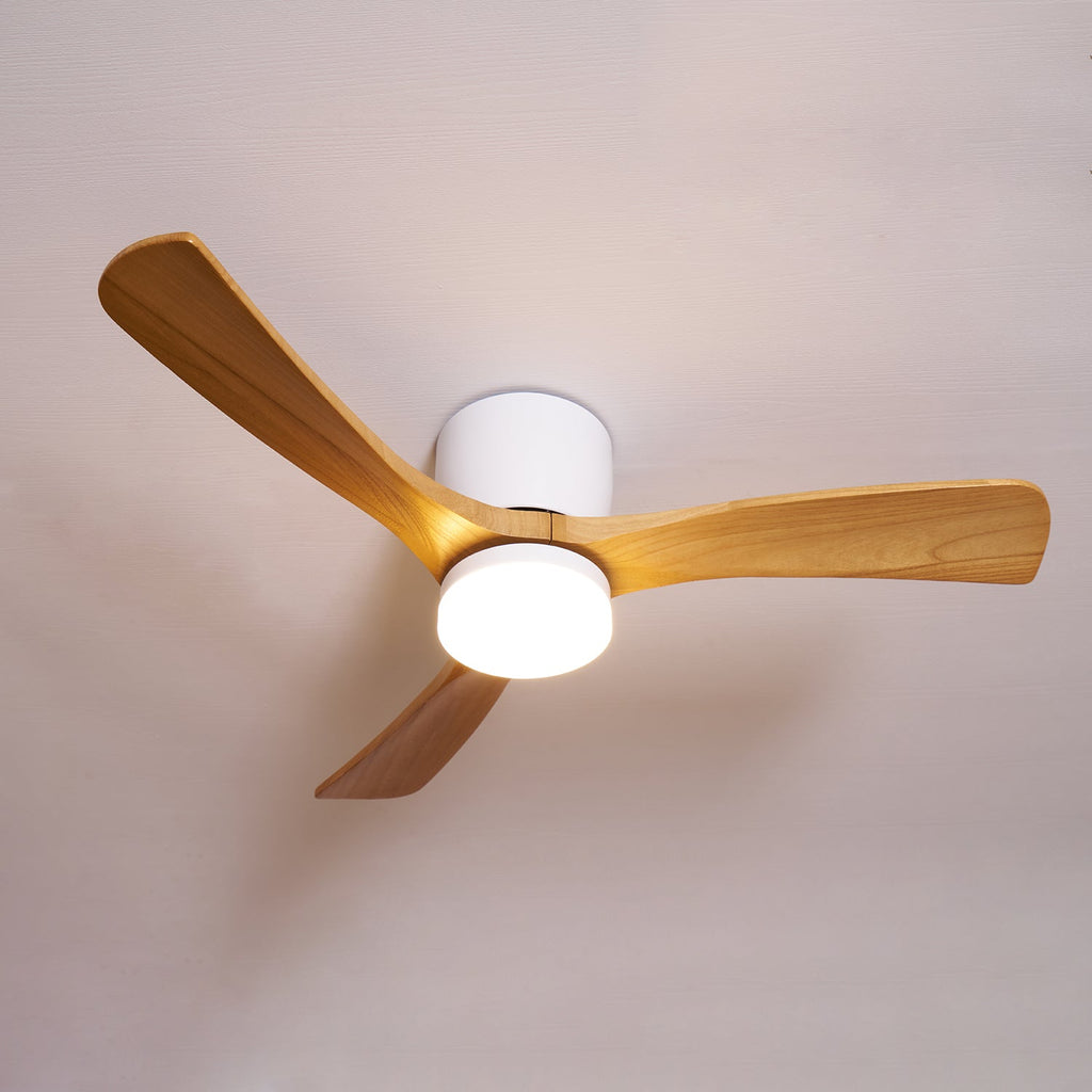 Nordic Wood Blade Ceiling Fan Light