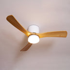Nordic Wood Blade Ceiling Fan Light