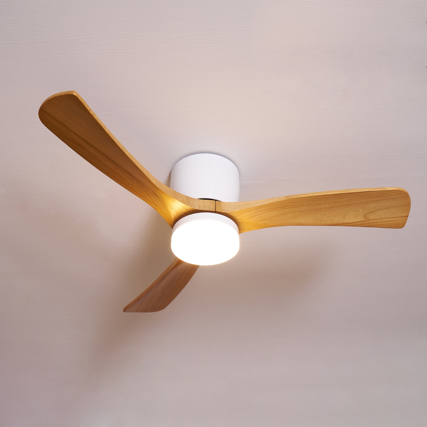 Nordic Wood Blade Ceiling Fan Light