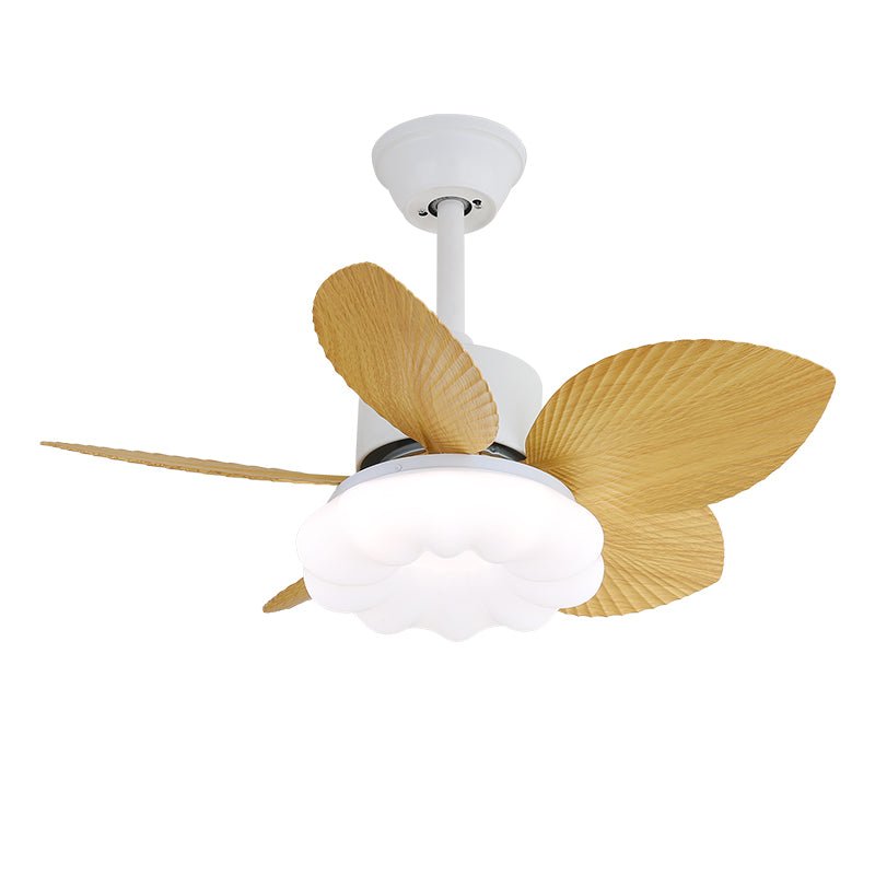 Palm Bloom Petal Glass Ceiling Fan Light
