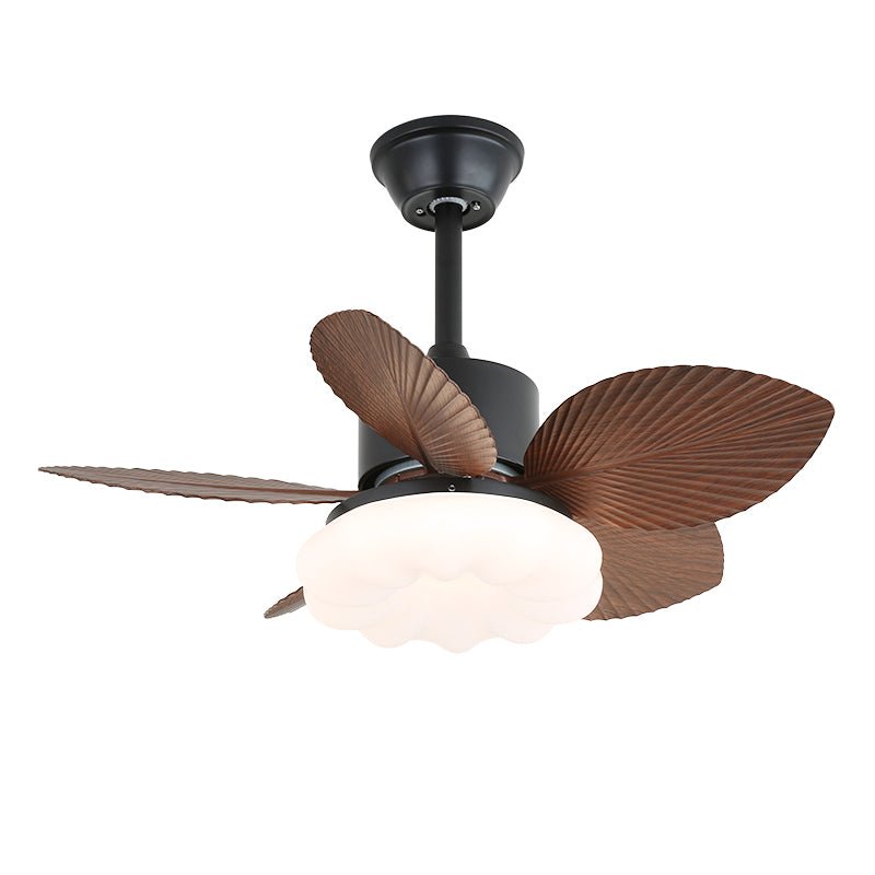 Palm Bloom Petal Glass Ceiling Fan Light