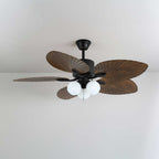 Palm Whisper Leaf Elegance Ceiling Fan Light