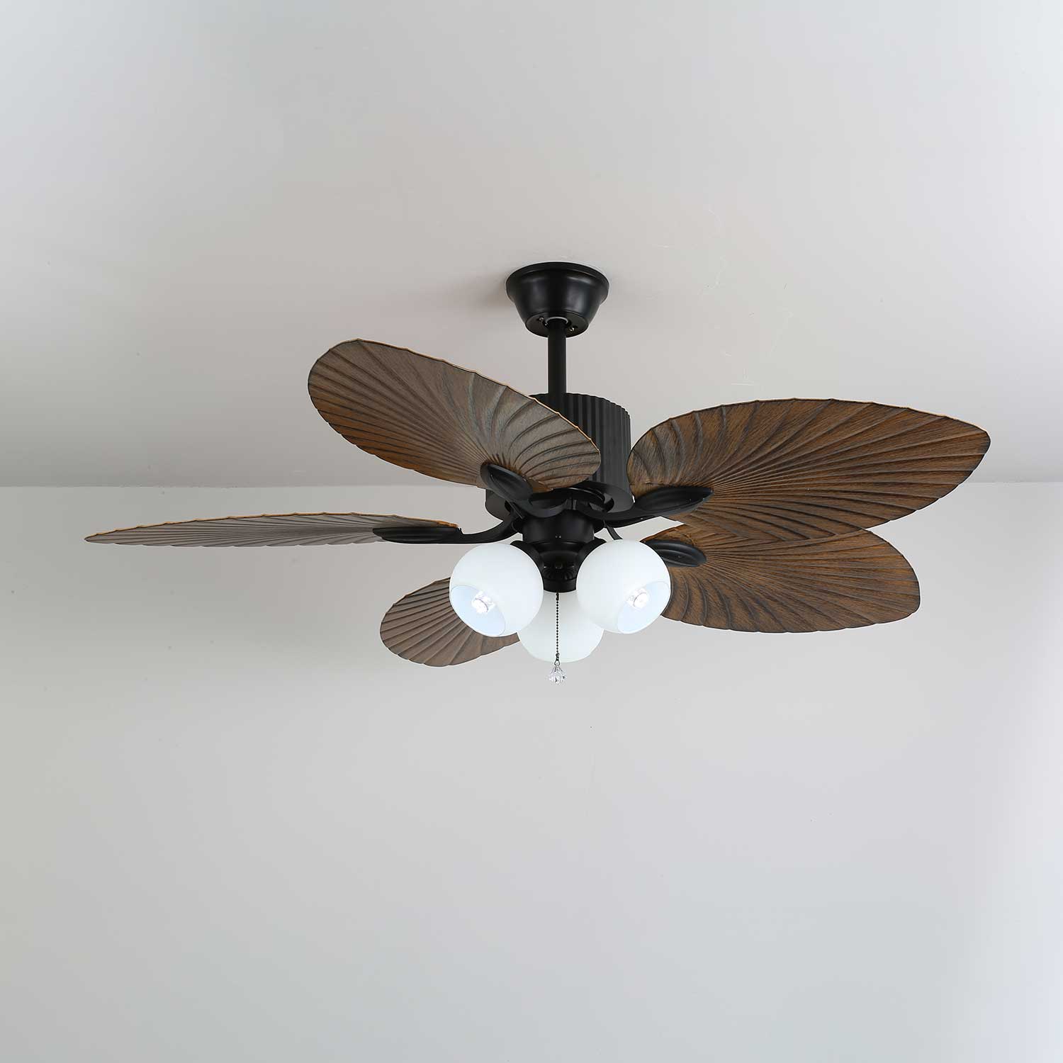 Palm Whisper Leaf Elegance Ceiling Fan Light