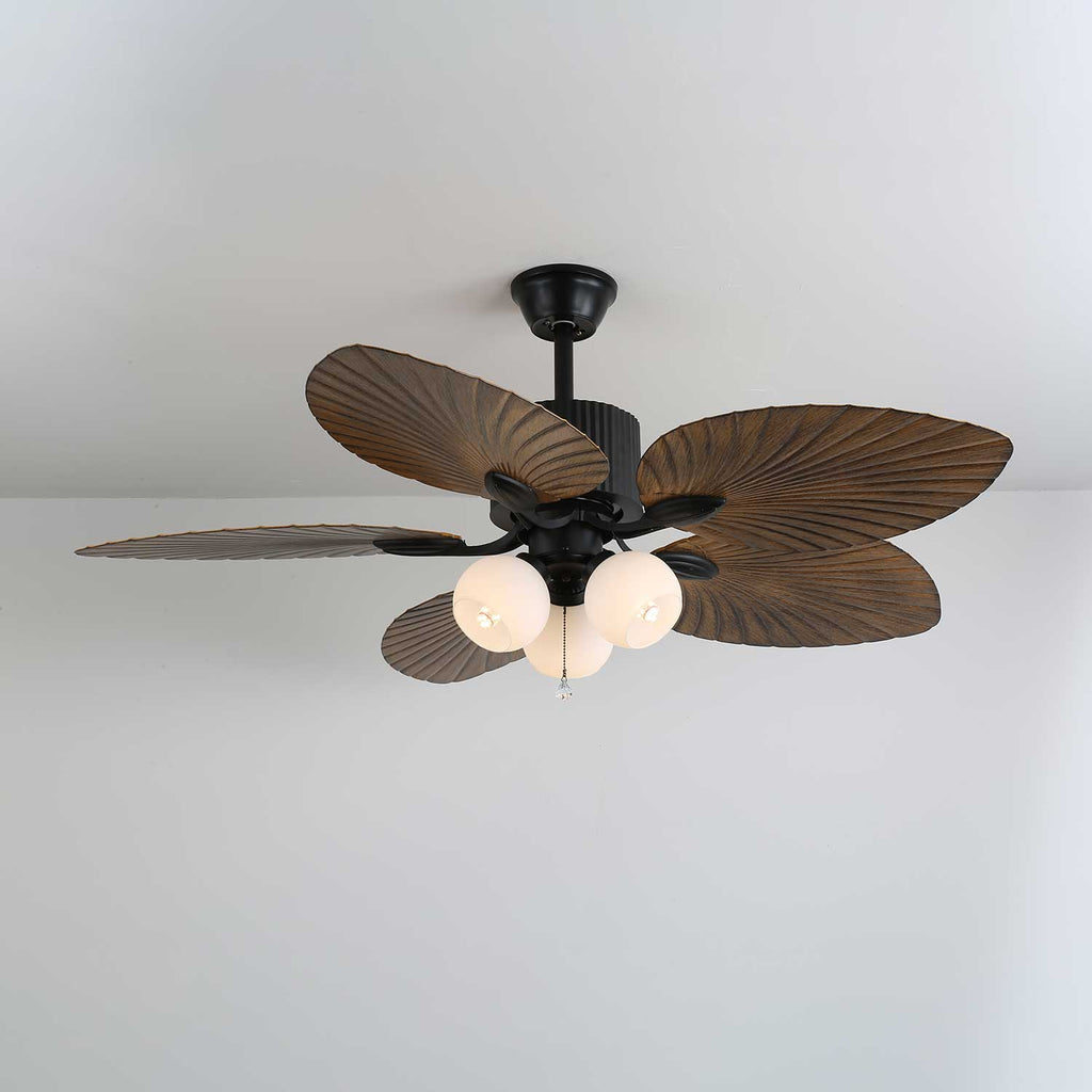 Palm Whisper Leaf Elegance Ceiling Fan Light