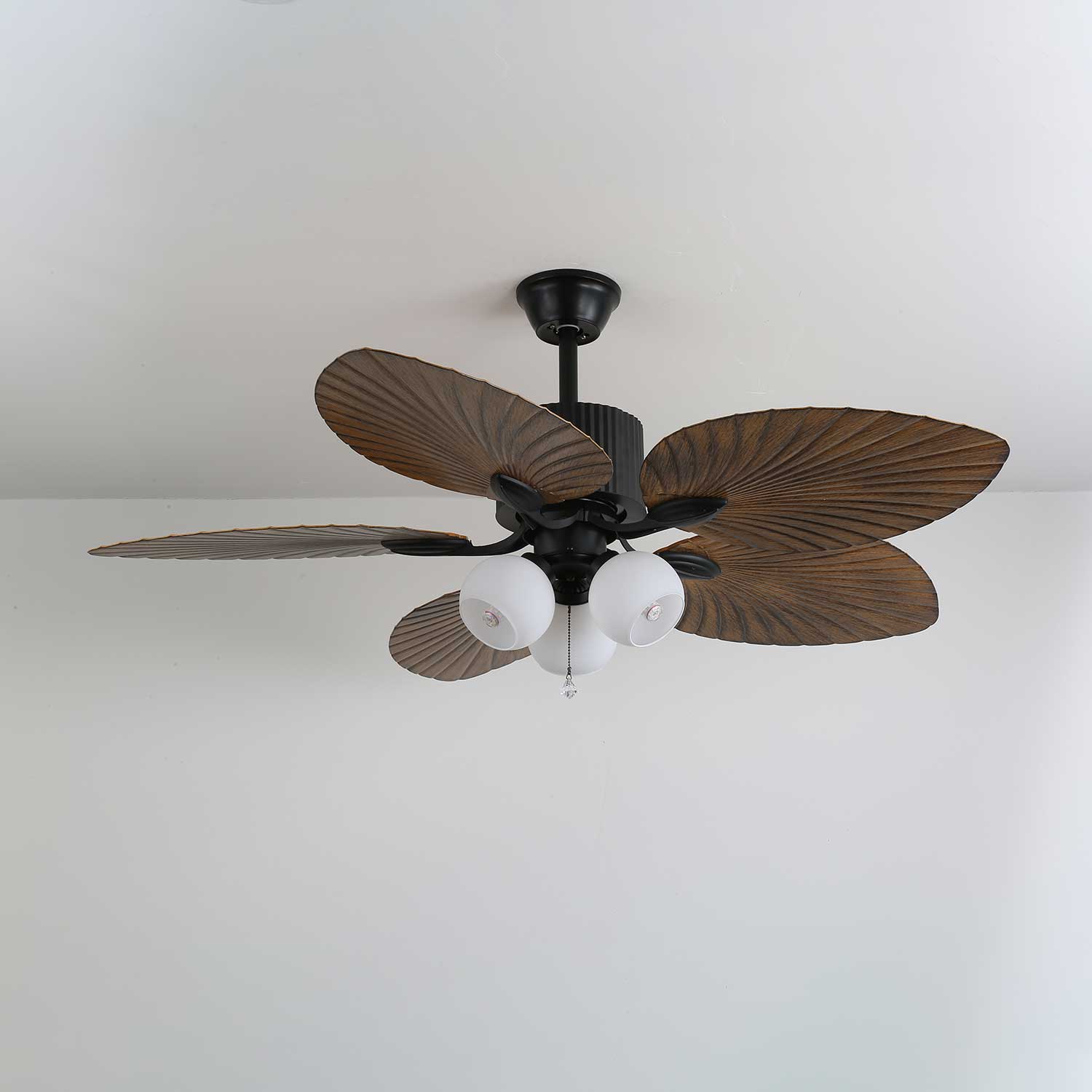 Palm Whisper Leaf Elegance Ceiling Fan Light