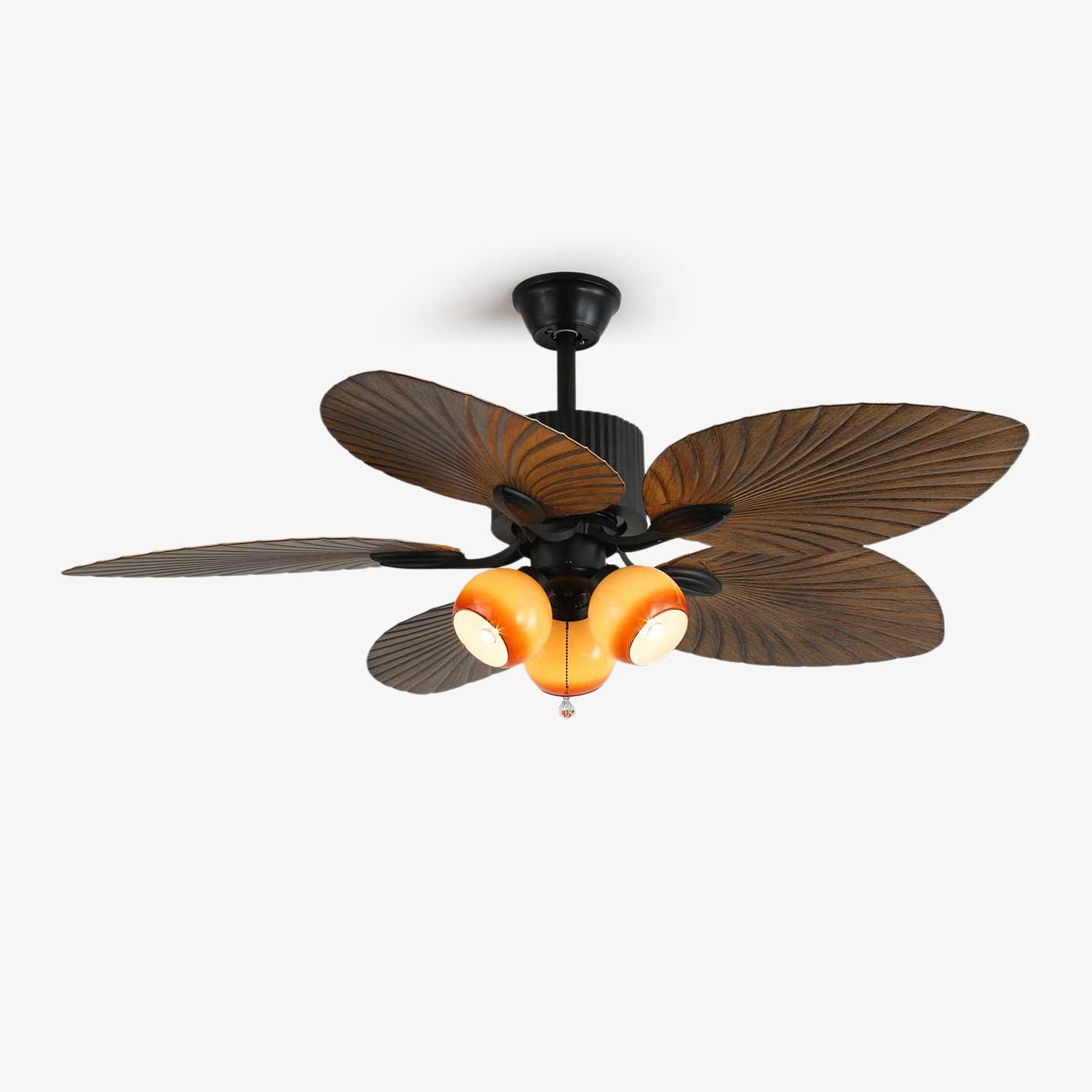 Palm Whisper Leaf Elegance Ceiling Fan Light