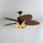 Palm Whisper Leaf Elegance Ceiling Fan Light