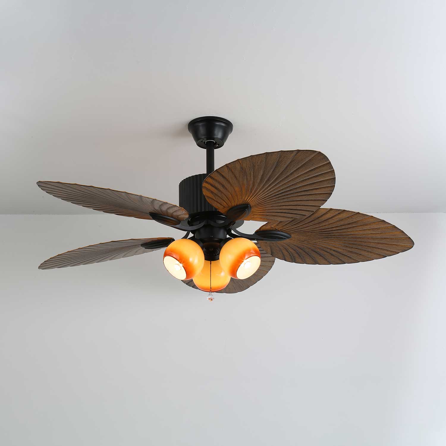 Palm Whisper Leaf Elegance Ceiling Fan Light