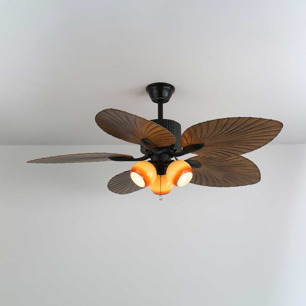 Palm Whisper Leaf Elegance Ceiling Fan Light