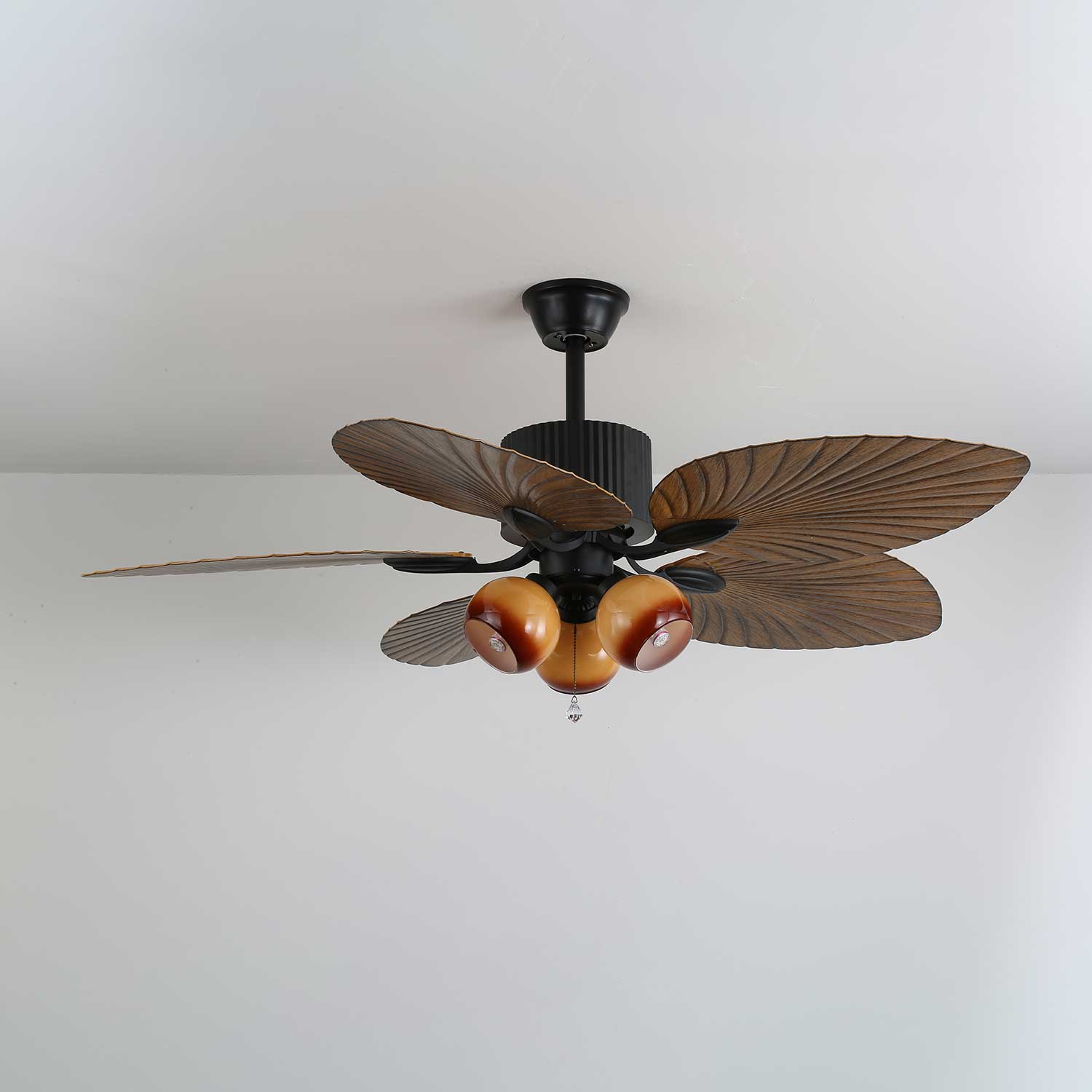 Palm Whisper Leaf Elegance Ceiling Fan Light