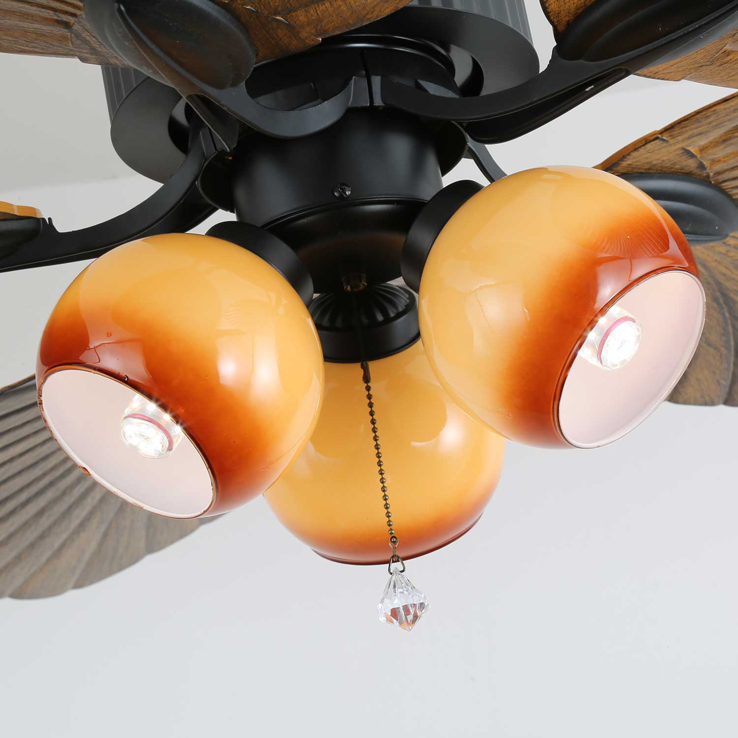 Palm Whisper Leaf Elegance Ceiling Fan Light