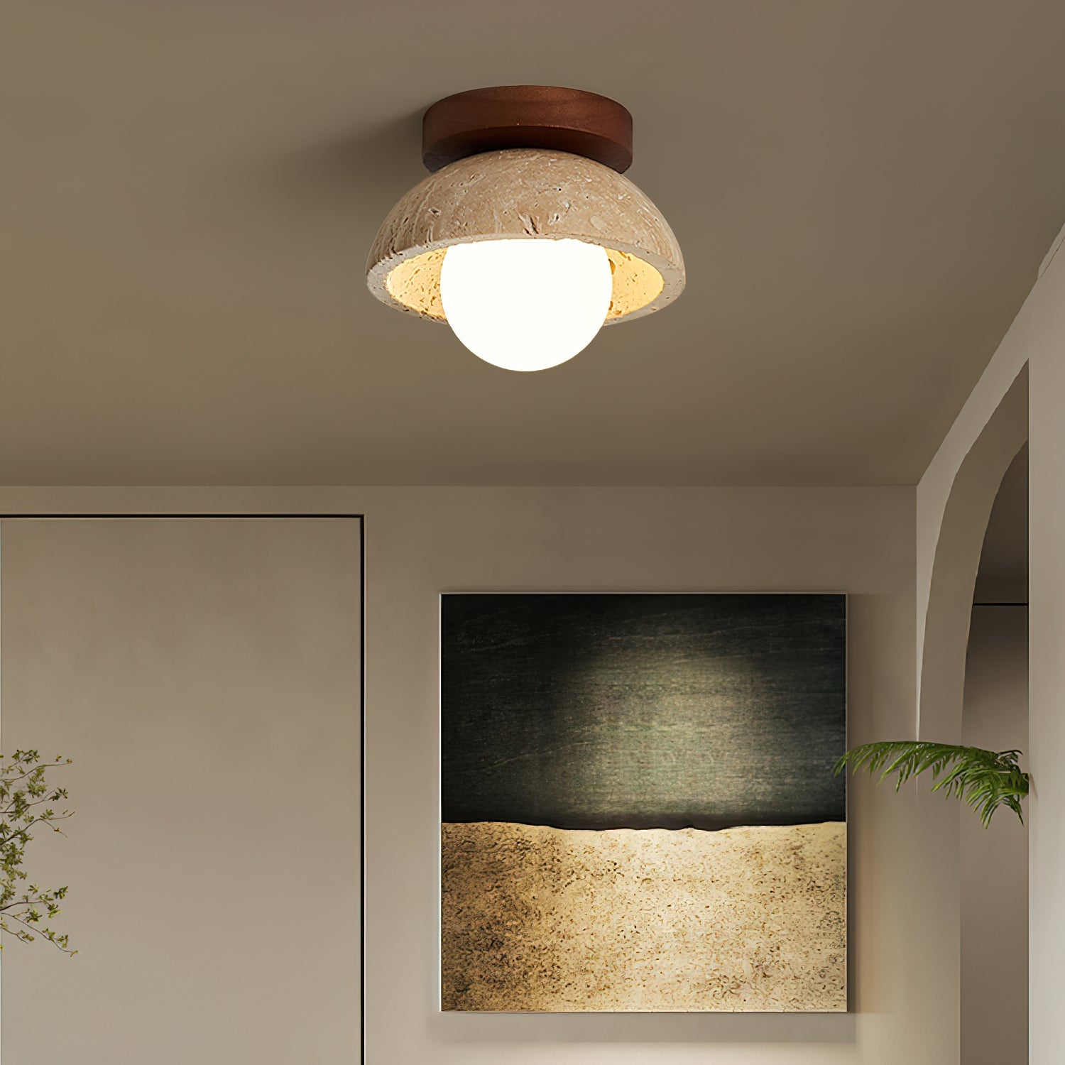 Piedra Travertine Ceiling Light