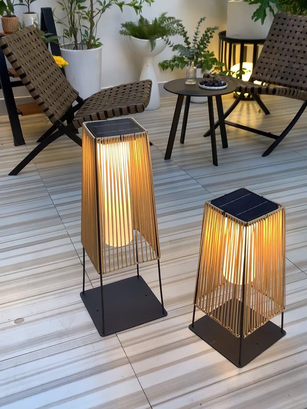 Rattan Minimal Post Light