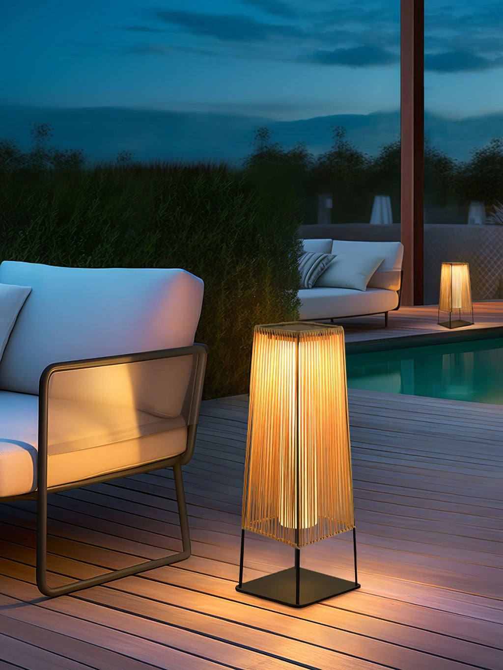 Rattan Minimal Post Light