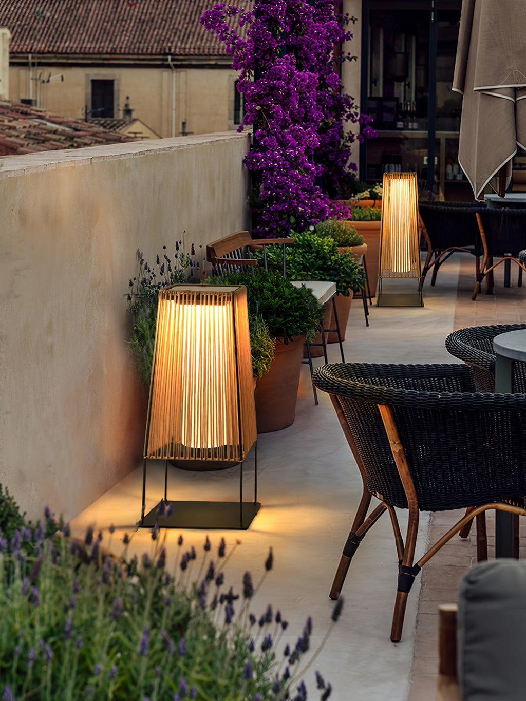 Rattan Minimal Post Light