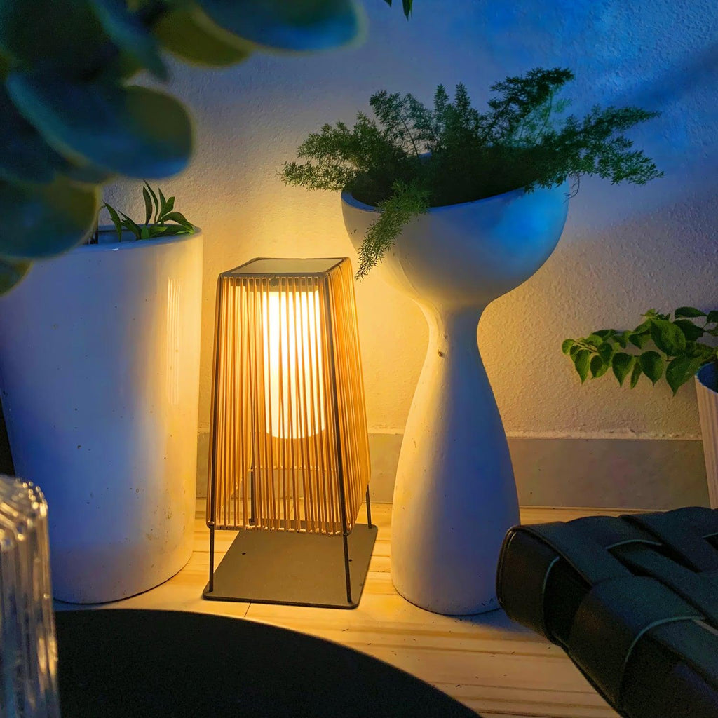 Rattan Minimal Post Light