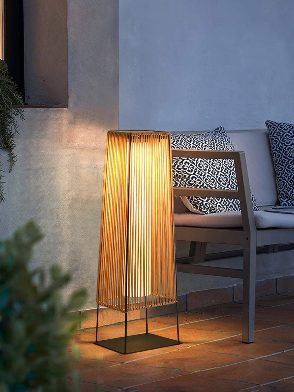Rattan Minimal Post Light