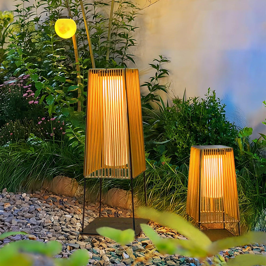 Rattan Minimal Post Light