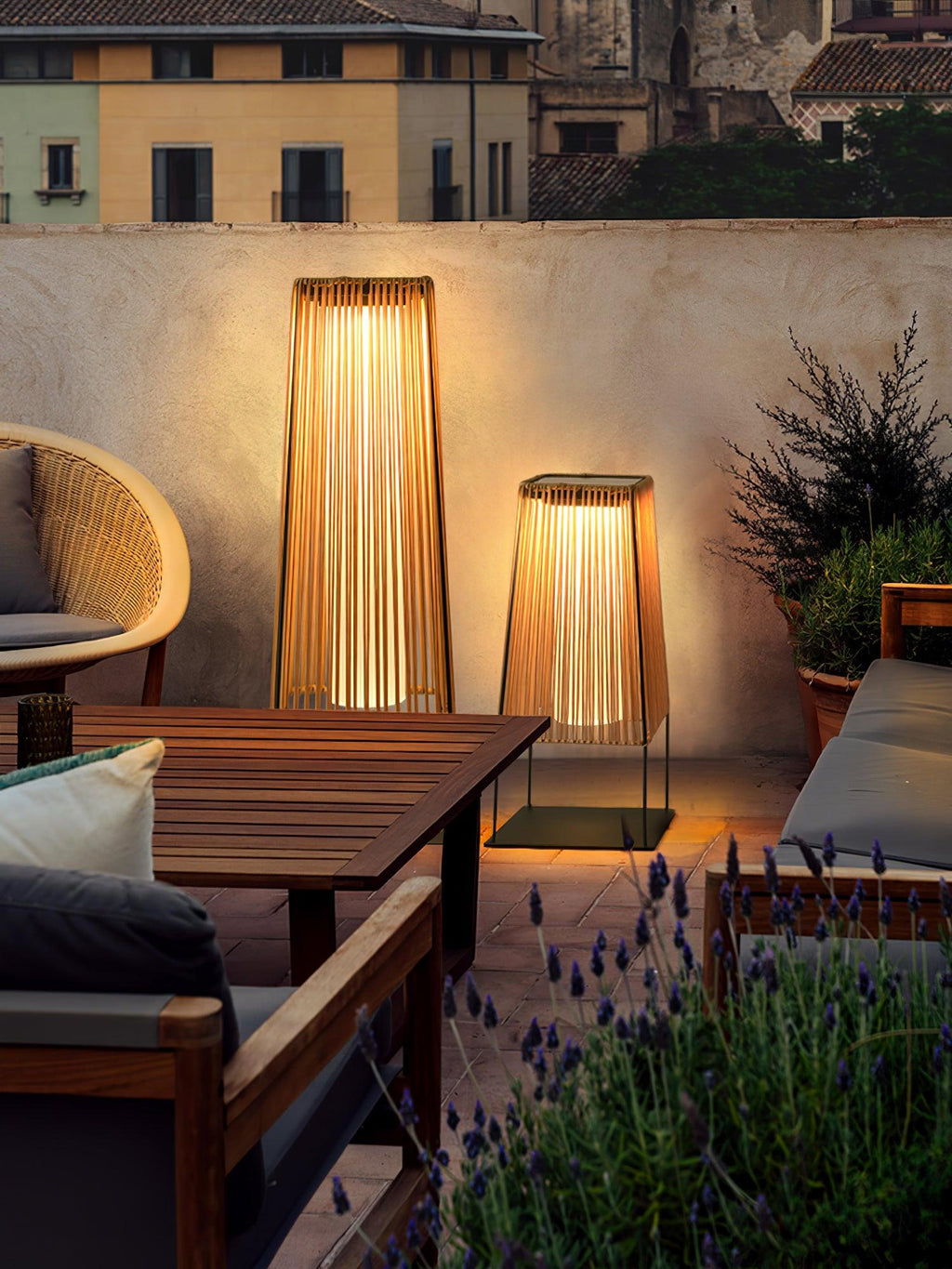 Rattan Minimal Post Light