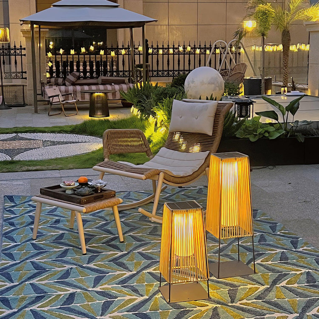 Rattan Minimal Post Light