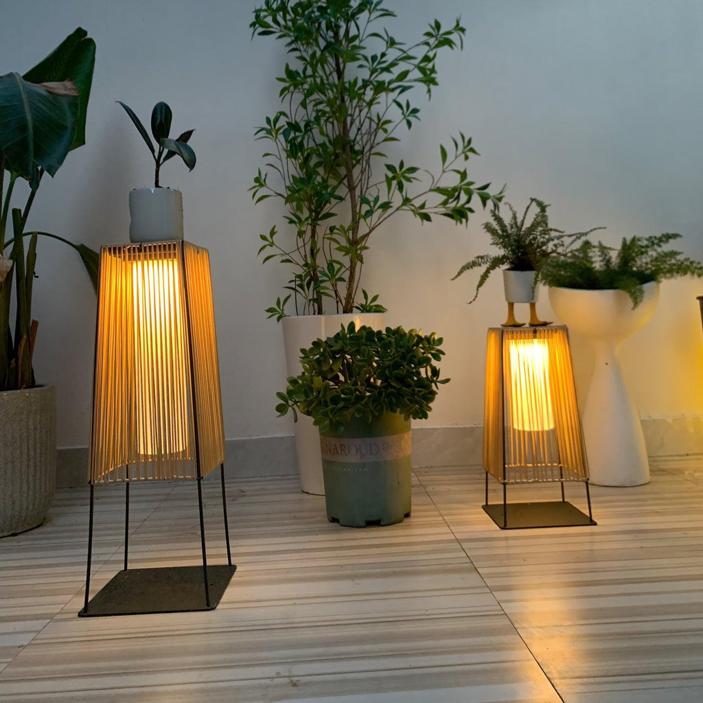 Rattan Minimal Post Light