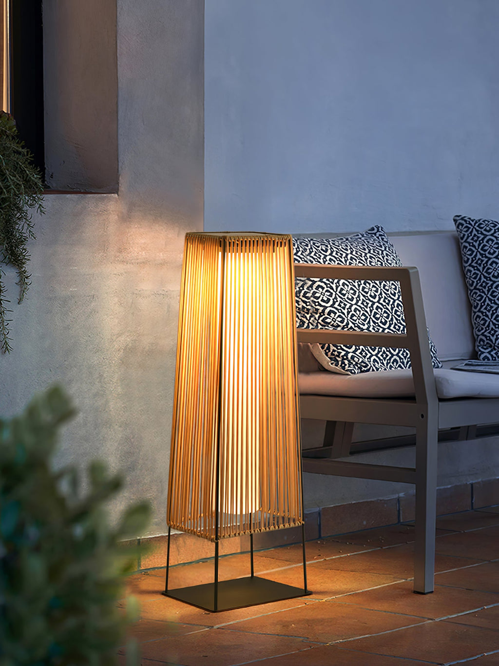 Rattan Minimal Post Light