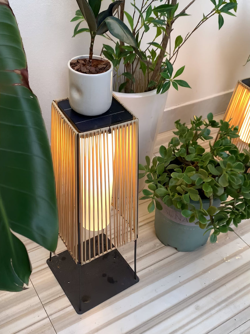 Rattan Minimal Post Light