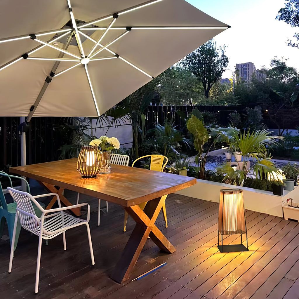 Rattan Minimal Post Light