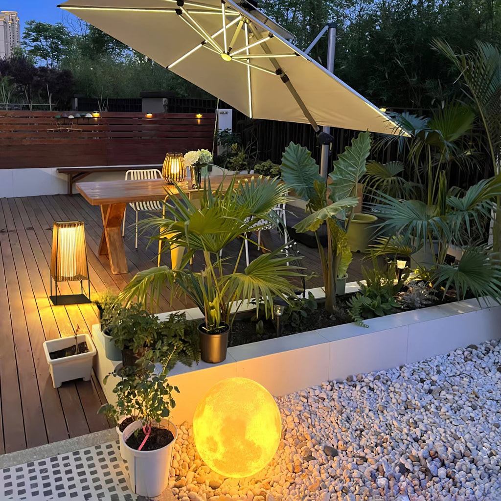 Rattan Minimal Post Light