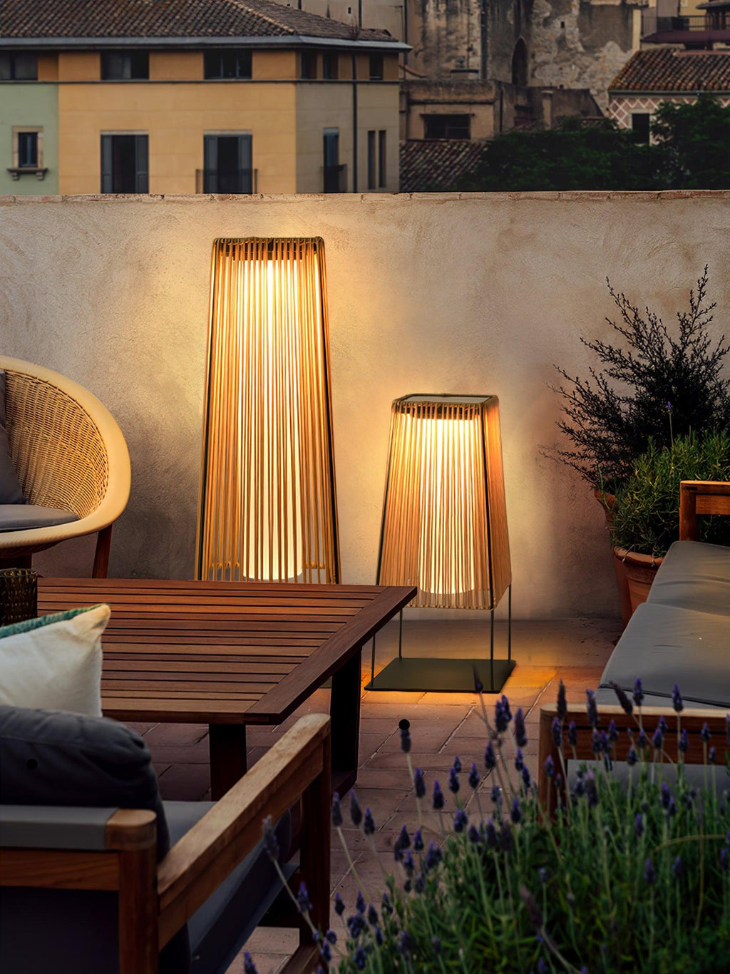 Rattan Minimal Post Light