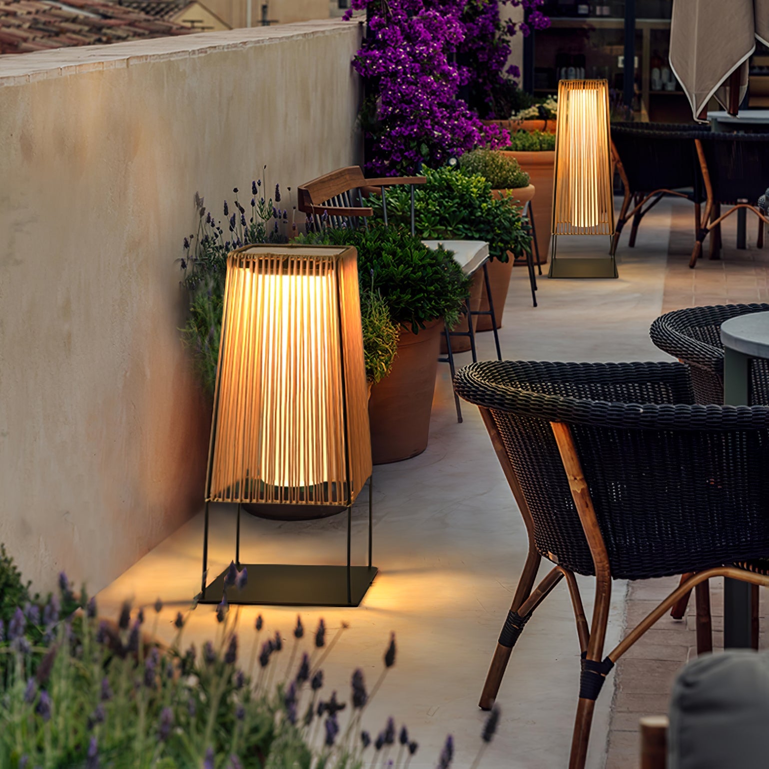 Rattan Minimal Post Light
