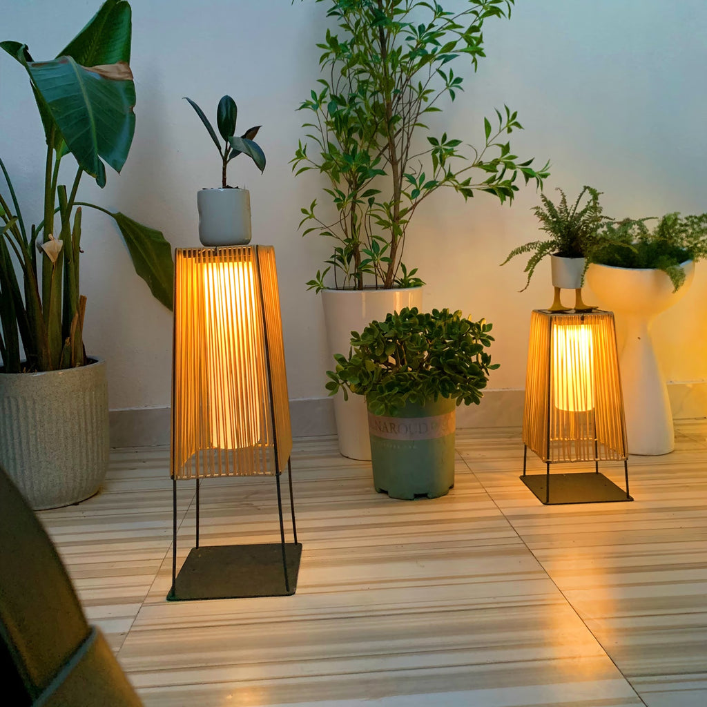 Rattan Minimal Post Light