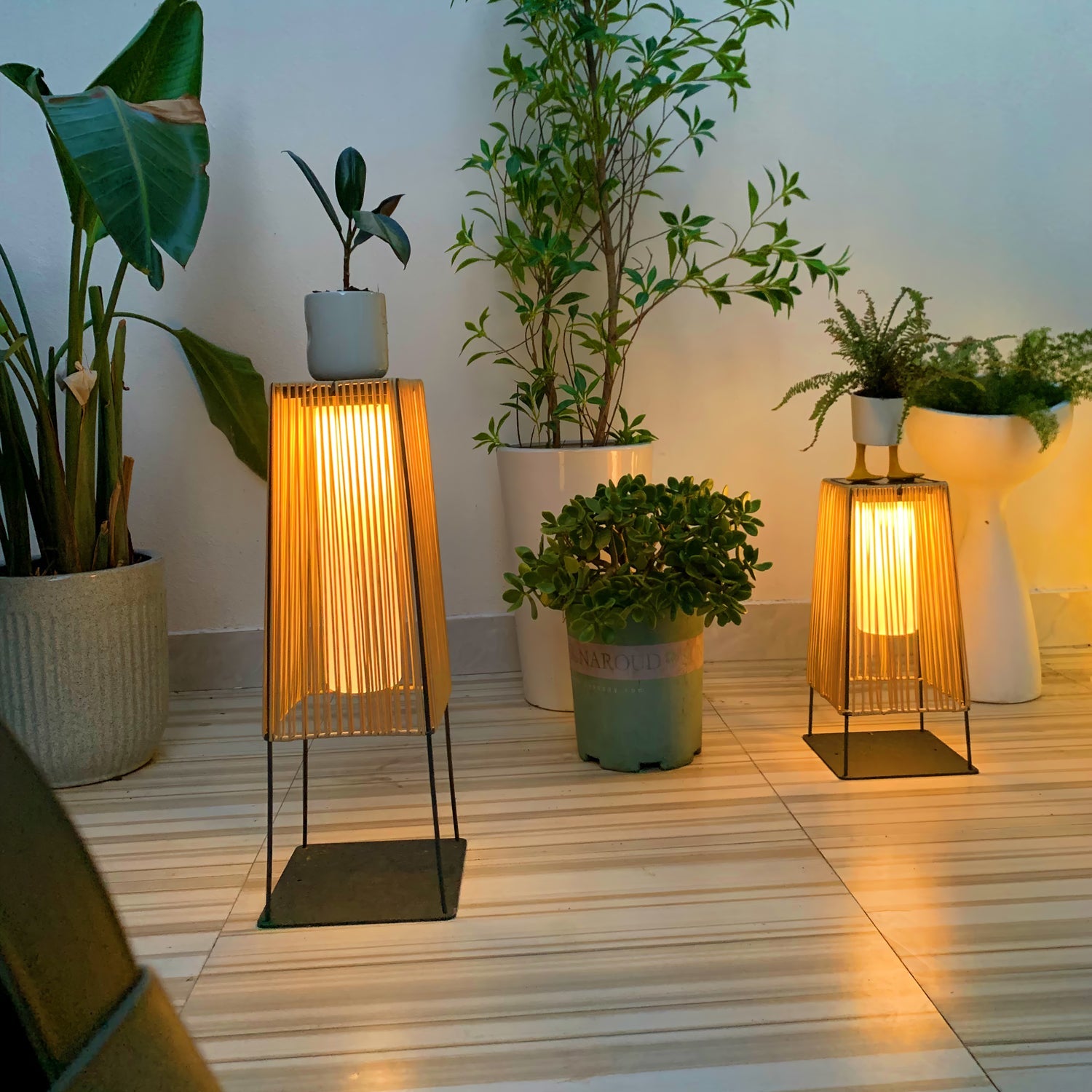 Rattan Minimal Post Light