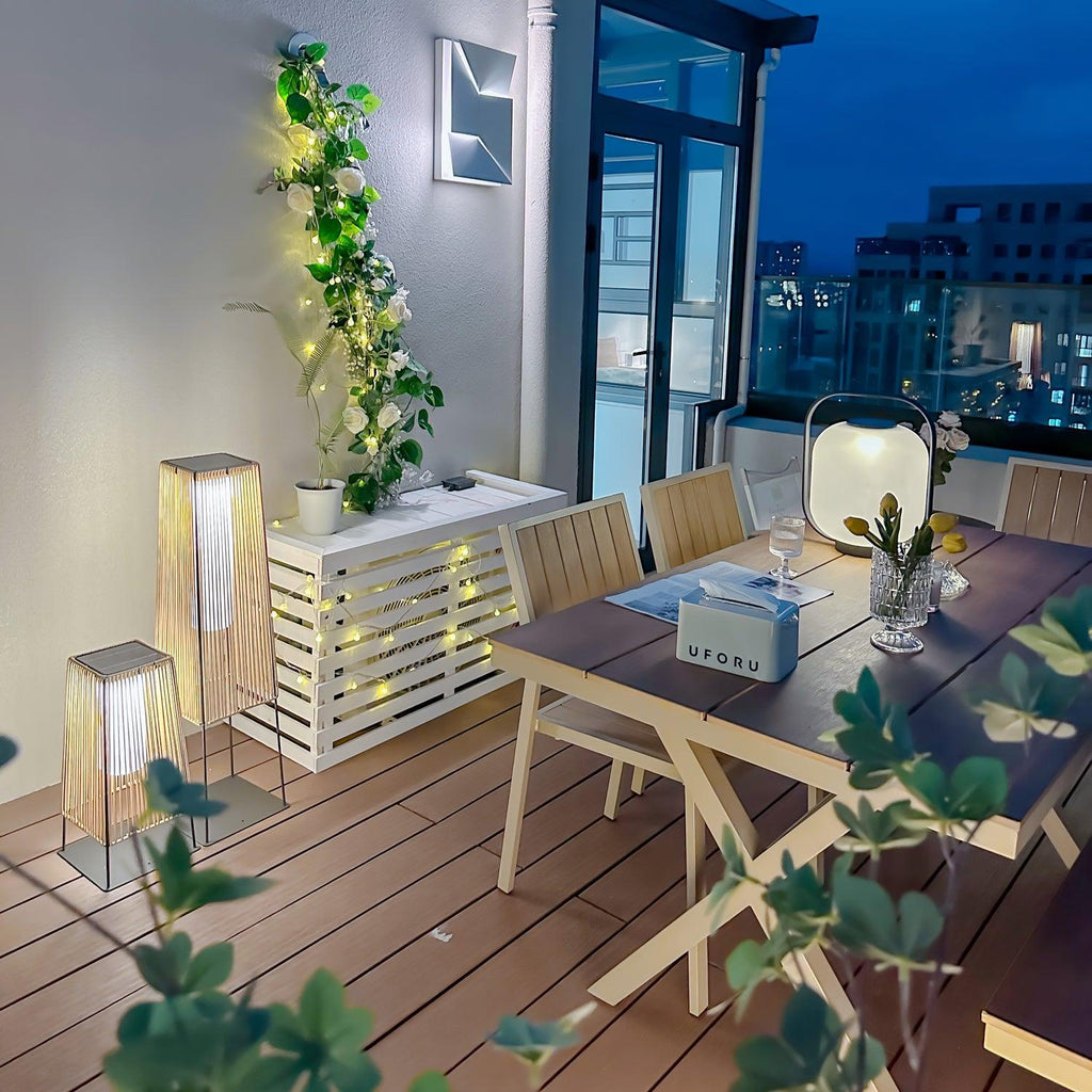 Rattan Minimal Post Light