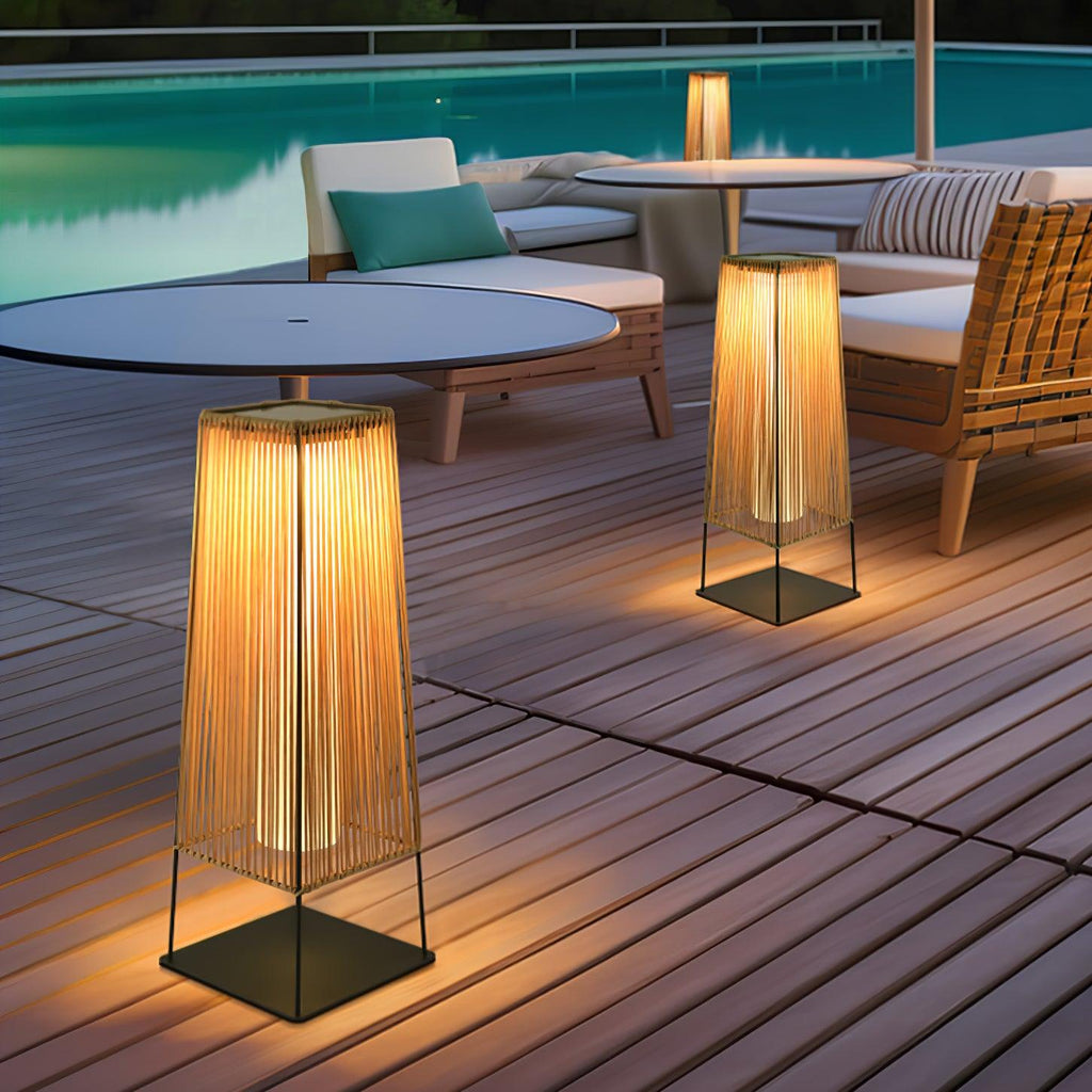 Rattan Minimal Post Light