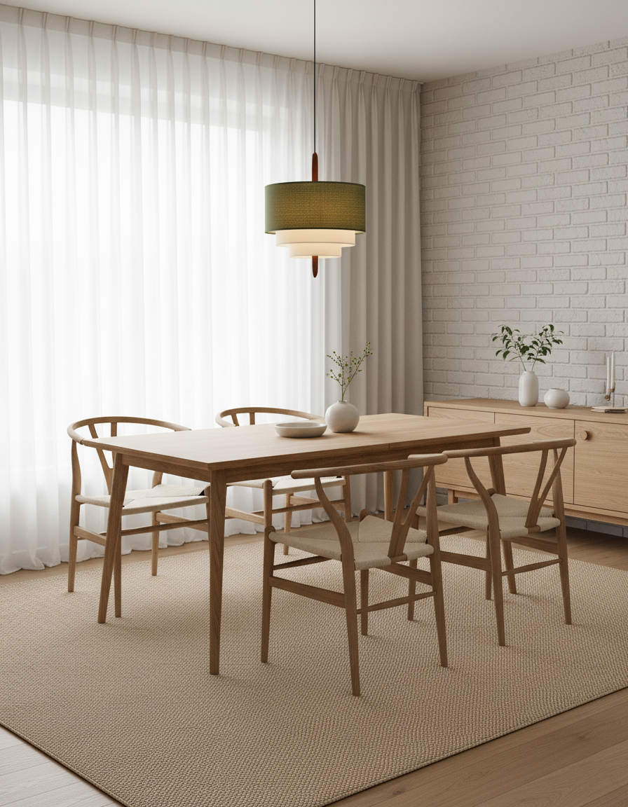 Raphia Layered Fabric Pendant Light