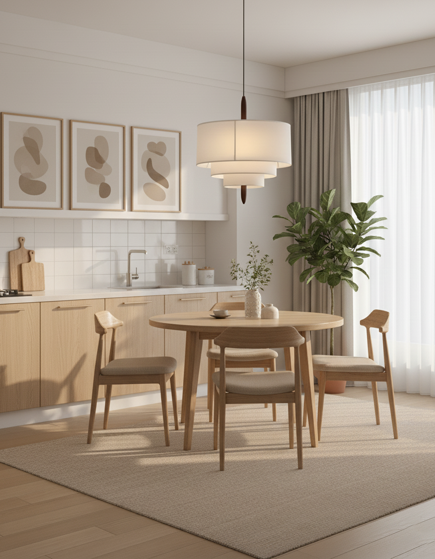 Raphia Layered Fabric Pendant Light