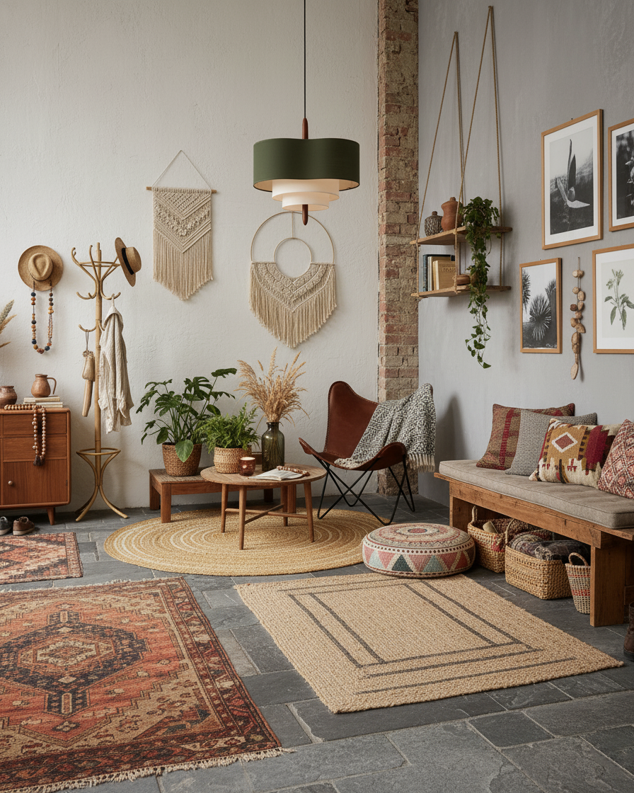 Raphia Layered Fabric Pendant Light