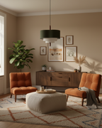 Raphia Layered Fabric Pendant Light