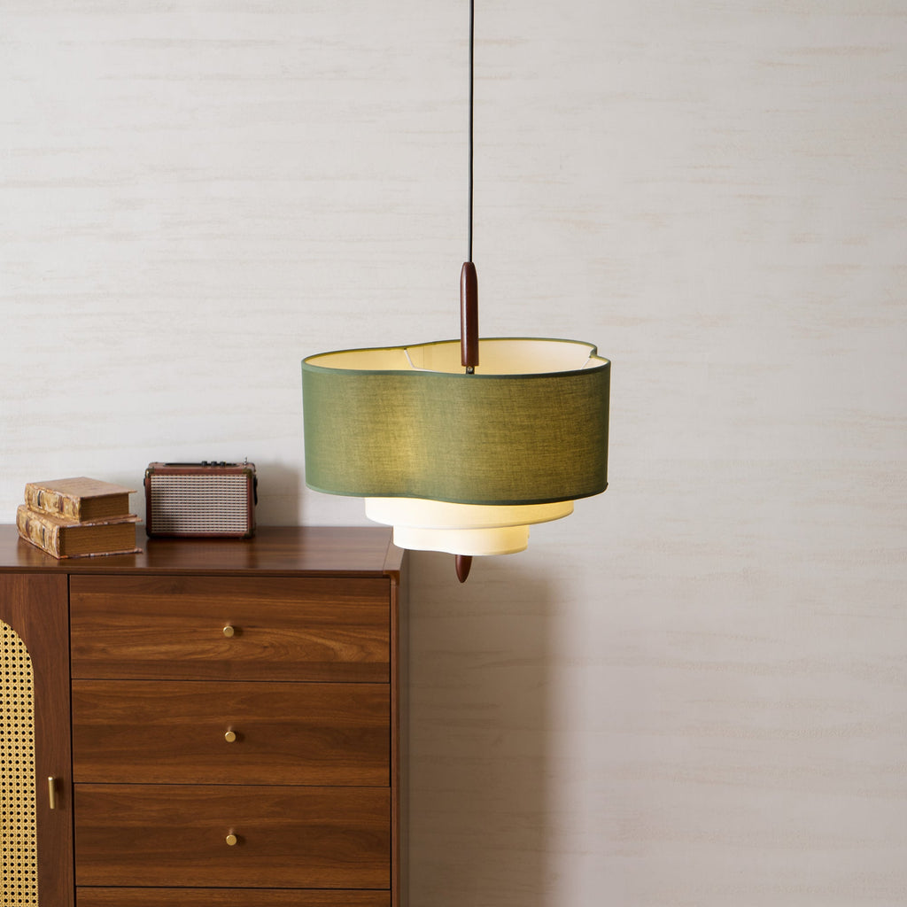 Raphia Layered Fabric Pendant Light