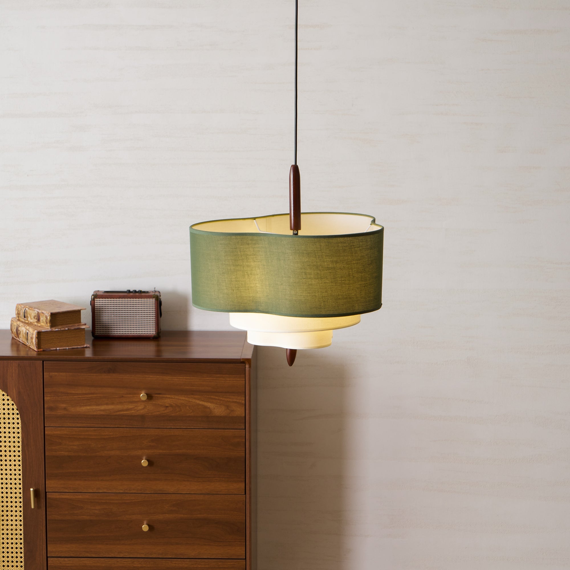 Raphia Layered Fabric Pendant Light