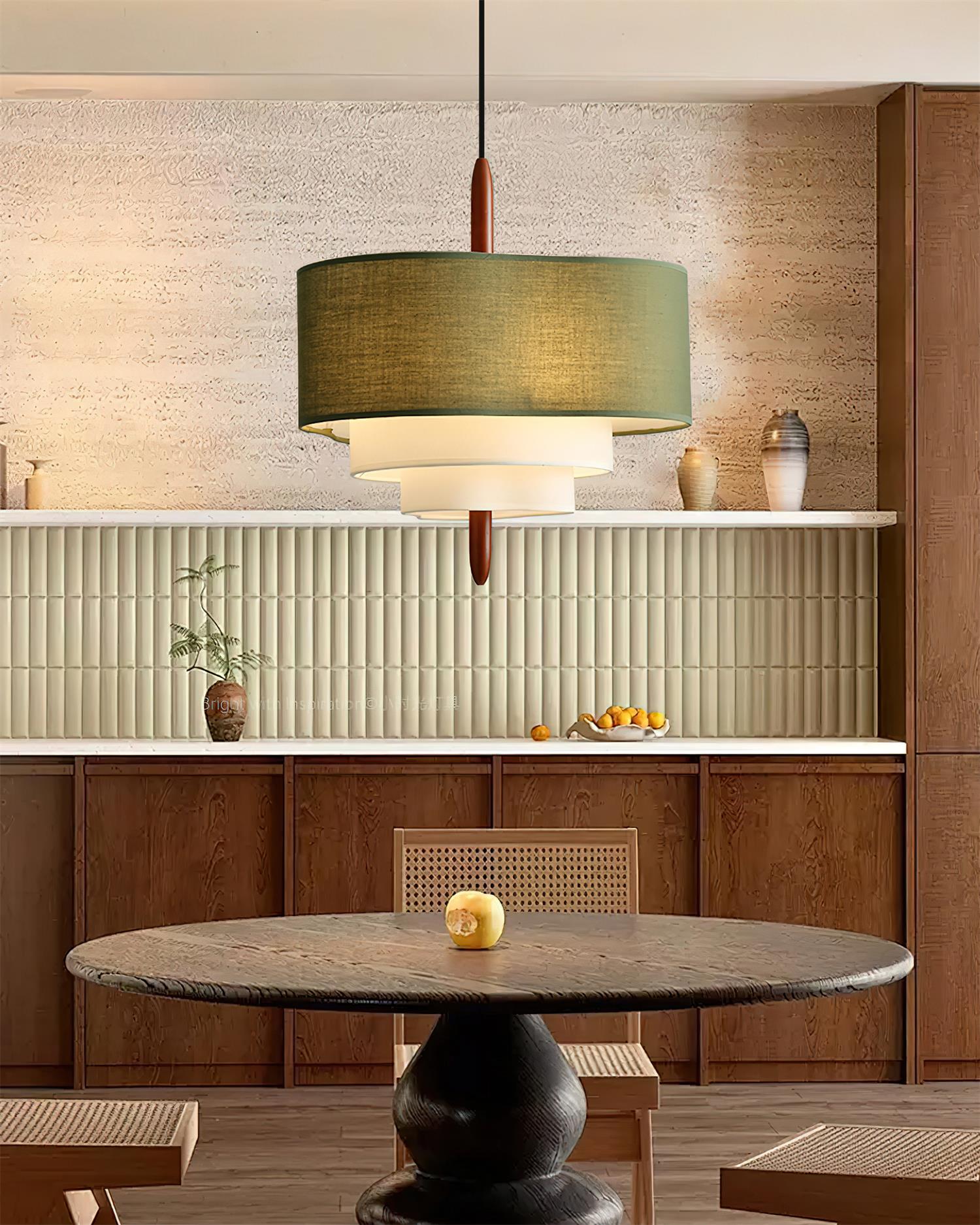 Raphia Layered Fabric Pendant Light