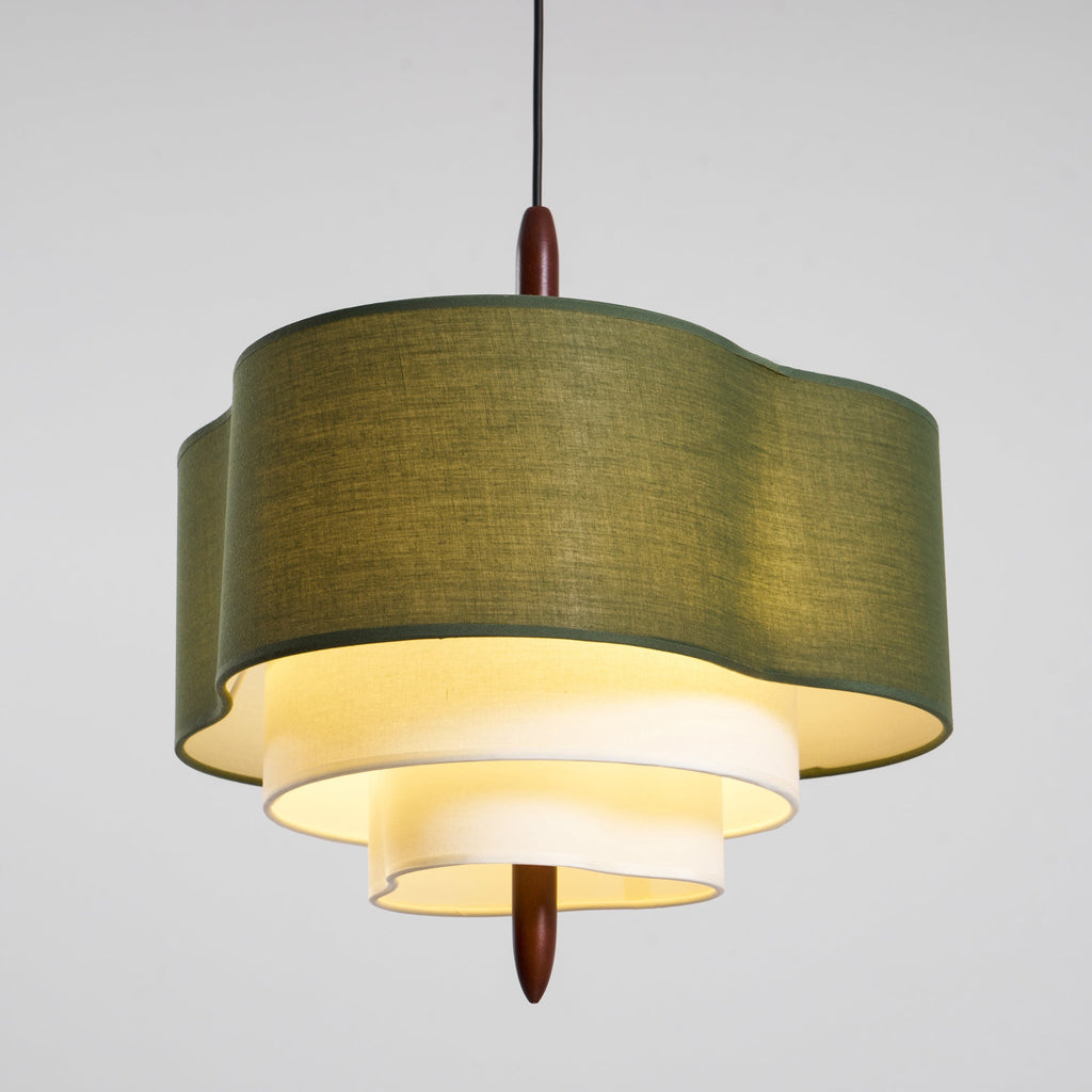 Raphia Layered Fabric Pendant Light