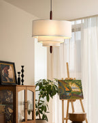 Raphia Layered Fabric Pendant Light