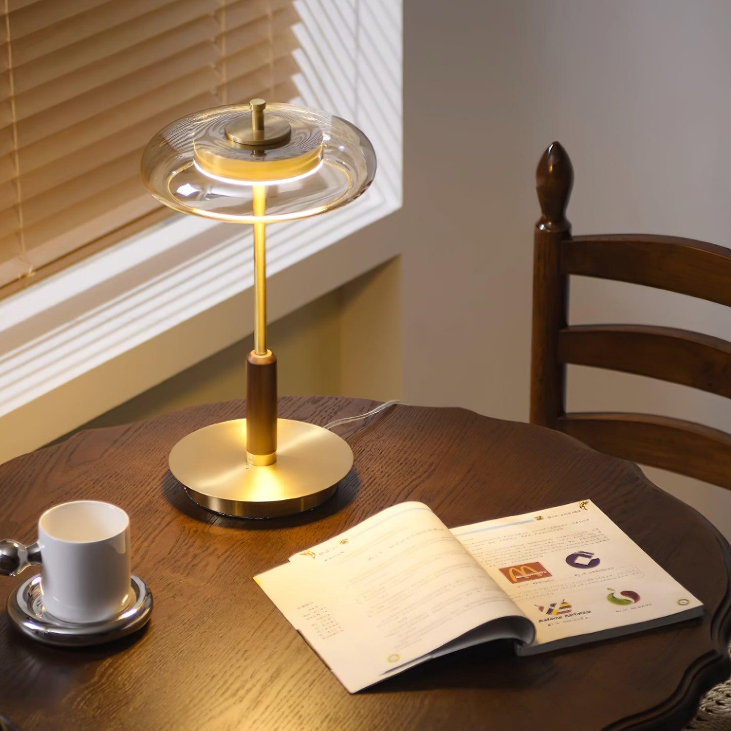Redondo Amber Glass Table Lamp