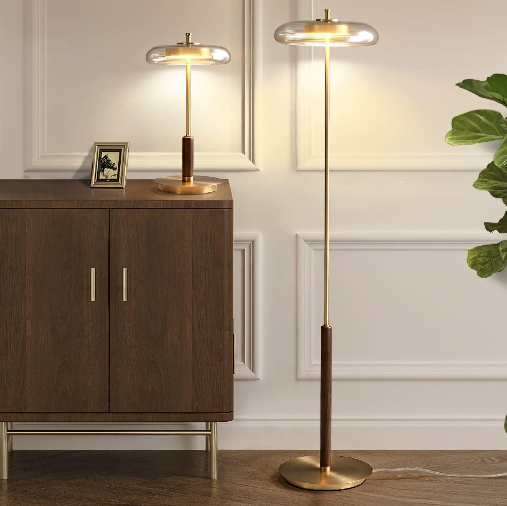 Redondo Amber Glass Table Lamp