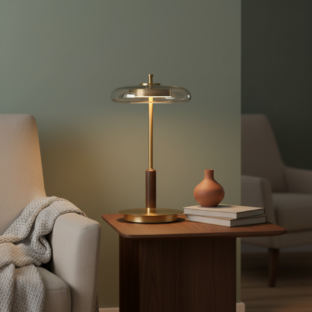 Redondo Amber Glass Table Lamp