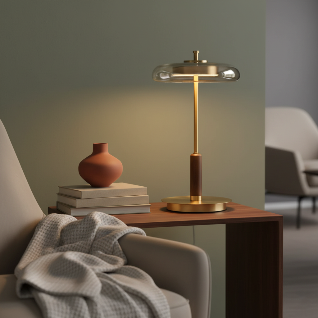 Redondo Amber Glass Table Lamp