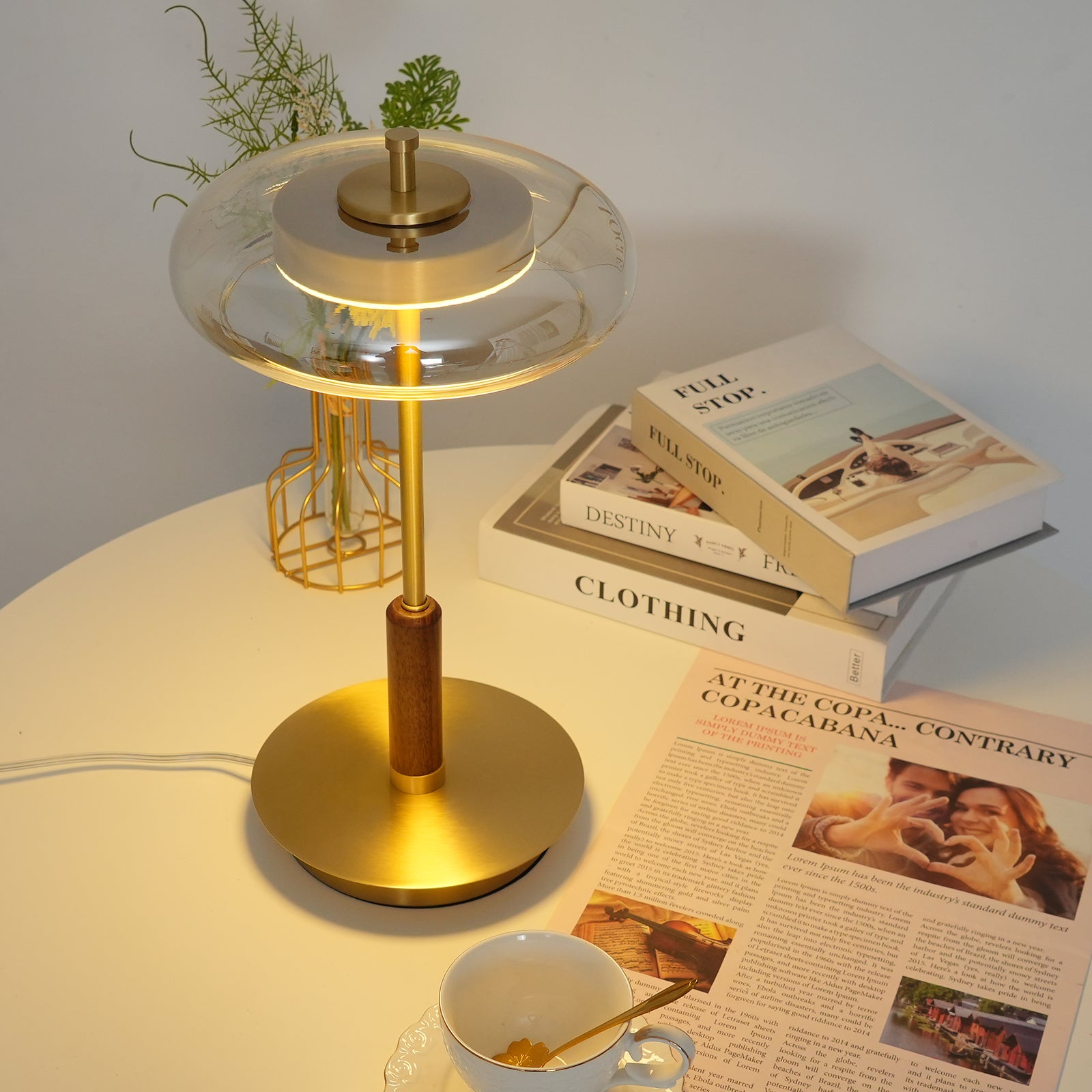 Redondo Amber Glass Table Lamp